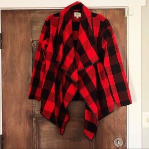 Cozy Buffalo Plaid Shawl Jacket ❤️🖤